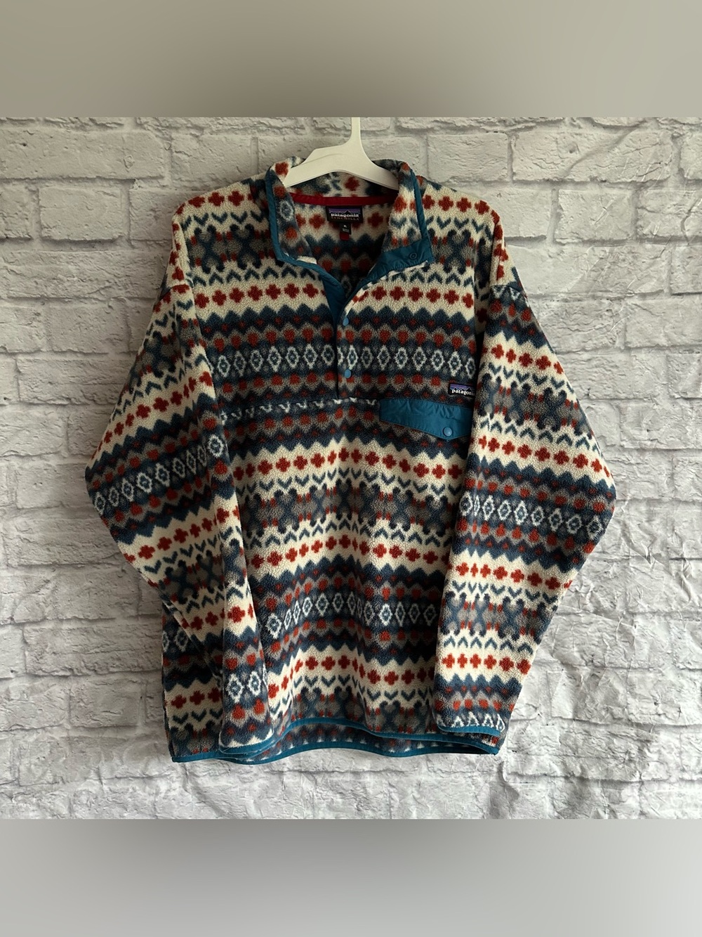 PREOWNED PATAGONIA SYNCHILLA SNAP NECK PULLOVER AZTEC PATTERN SIZE XL MENS